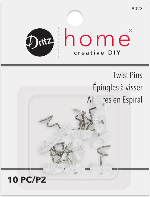 Dritz Home 9023 Twist Pins with Clear Heads (10-Piece)...