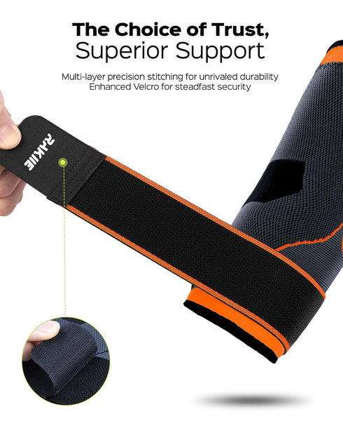 Elbow Compression Sleeve 2 Pack, Elbow Brace for Tendonitis and Tennis Elbow, Pain Relief Elbow Brace for Men & Women, Elbow Sleeve Reduce Joint P...
