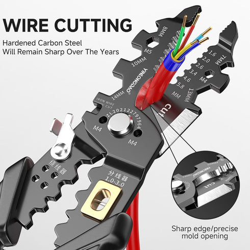 25-in-1 Multifunction Wire Strippers Electeical, 8 inch Wire Crimping Tool, Wire Cutter, Professional Electrician Pliers Tools and Cable Stripper ...