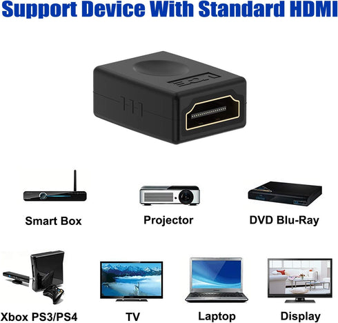VCE HDMI Coupler HDMI Female to Female Connector 3D 4K HDMI Extension Adapter, 2-Pack...