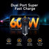 60W Car Charger USB C Fast Charge, Aluminum Dual Port Cigarette Lighter Adapter, Car Phone Charger for iPhone 15/14/13 Pro Max Plus, iPad, Samsung...