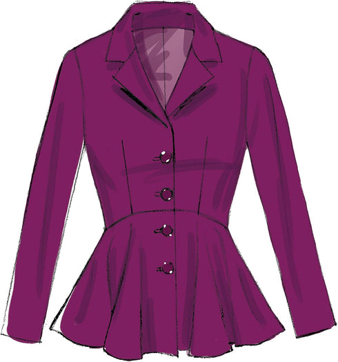 McCall's Patterns M7513 A5 Misses' Notch-Collar, Peplum Jackets, Size 6-14 (7513)...