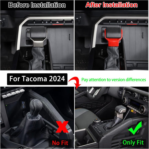 Shifter Gear Hand Brake Covers Compatible with Toyota Tundra/Sequoia 2022-2024 Tacoma 2024 Lower Automatic Center Console Gear Shift Knob Head Pro...