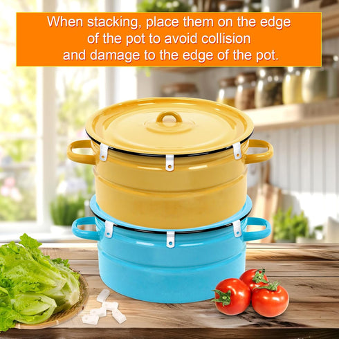 12pcs Dutch Oven Lid Protector Clips, Cookware Protector Clips Replacement Plastic Bumpers Stacking and Storage Protective Clips for Dutch Oven Po...