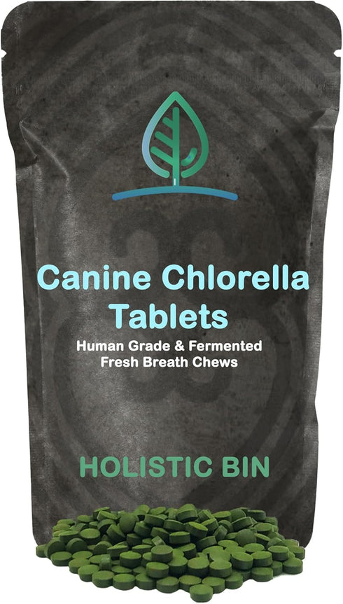 Canine Chlorella Tablets with Human Grade Fermented Chlorella for Dogs | Natural Dog Breath Freshener & Immune Booster Supplement | Dog Greens wit...