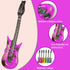 6-pack inflatable guitar balloon, inflatable guitar toddler toys | toy guitar | novelty inflatable rock star guitar | waterproof multi-color party...