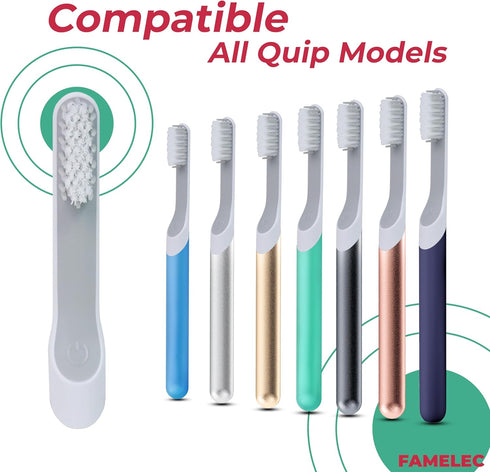 8 Packs for Quip Toothbrush Replacement Heads with Soft Bristles, Compact & Flexible, Head Refill Fit for Quip Toothbrush Heads, Compatible with Q...