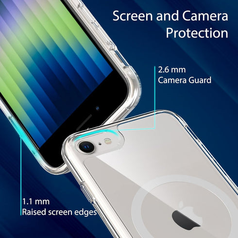 Magnetic for iPhone SE Case 2022/2020,iPhone 8/7 Case,Compatible with MagSafe,Shockproof Anti-Scratch Clear Thin Slim Phone Case.Clear Magnetic....