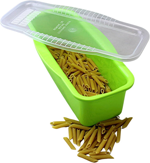 Dependable Industries Microwave Pasta Cooker with Built-in Portioning Tool - BPA-Free, Non-Stick Quick Meal Maker - Ideal for Efficient, Easy Past...