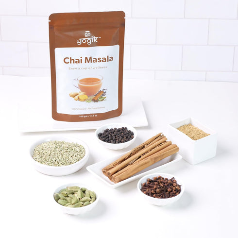 Chai tea spice blend | Go-Yogik Chai Masala| Authentic Indian blend (80 cups)-3.5oz | Lab Tested | Caffiene Free | Vegan | Gluten Free | Unsweeten...