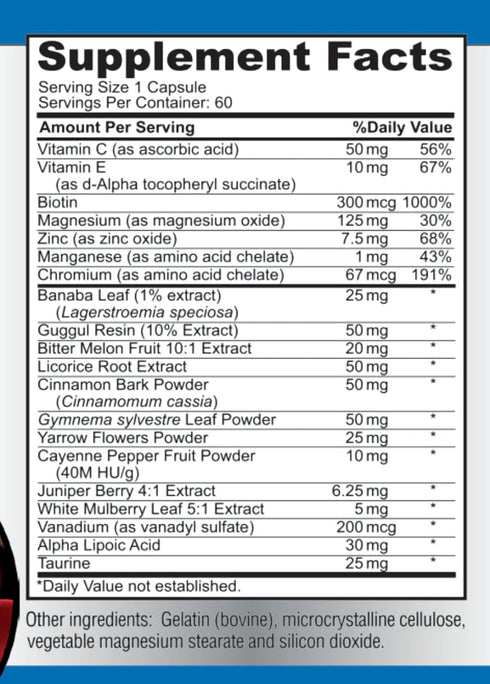 Sugar Support Supplement with Cinnamon, Chromium, Mulberry, Alpha Lipoic Acid - 20 Herbs & Vitamins - Non-GMO, 60 Capsules...