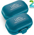 Daily Pill Organizer - (Pack of 2) Small AM PM Pill Organizer - Cute 4 Compartment Pill Organizer 2 Times a Day Case Box...