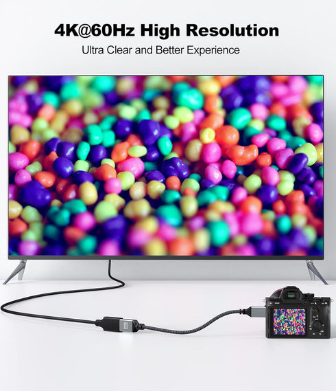 Mini HDMI to HDMI Adapter, 4K HDMI Female to Mini HDMI Male Cable Adapter Compatible for Raspberry Pi W, DSLR Camera, Graphics Card, Laptop, HDTV,...