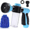 Garden Hose Nozzle Adjustable Hose Spray Nozzle High Pressure 8 Watering Pattern with 3.5Oz Soap Sprayer Power Garden Water Hose Foam Nozzle Spray...