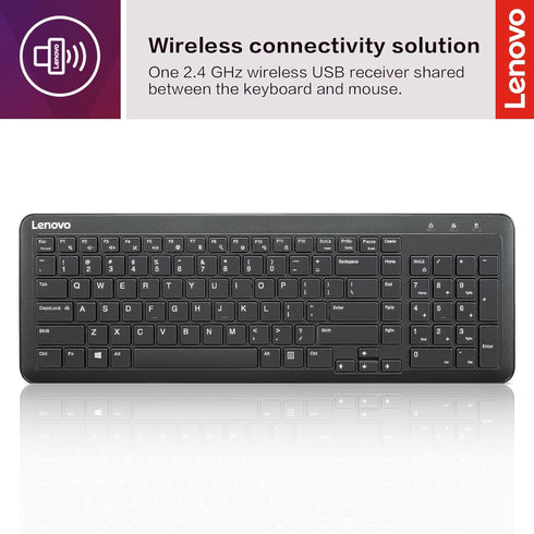 Lenovo 300 Wireless Keyboard, Black...