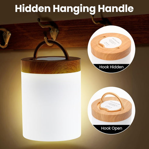 Night Light, Rechargeable Bedside Touch Lamp, Dimmable Night Light with Warm Light & Color Changing RGB,Touch Color-Changing Ring, Portable Night ...