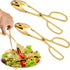 2 Pack Gold Salad Tongs,10 Inch Stainless Steel Kitchen Tongs for Serving Food, Kitchen Scissor Tongs for Cooking Buffet Catering Bread Pastry Des...