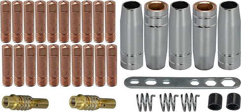 RIVERWELD MB15 15AK Contact Tip M6 0.030" 0.8mm & Tips Holder Diffuser & Shield Cup & for MIG Welding Torch 33pcs...