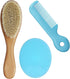 Baby Hair Brush with Wooden Handle&Silicone Baby Cradle Cap Brush Set, for Newborns & Toddlers-Natural Soft Goat Bristles-Ideal for Cradle Cap-Per...