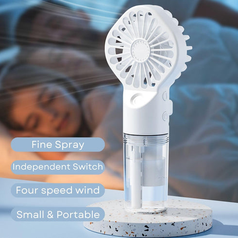 Portable Fan with Mist, Personal Mini Fans Portable Rechargeable, Misting Fans Handheld for Travel, Office, Outdoor...