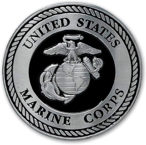 USMC Medallion – 2.25 Inches – Black and Silver Marine Corps EGA Eagle Globe Anchor Emblem...