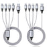 Multi Charging Cable, USB Cable 3A 4FT Nylon Braided Universal 4in1 Charger Adapter Type-C/Micro Port, Compatible with Cell Phones and More (Silve...