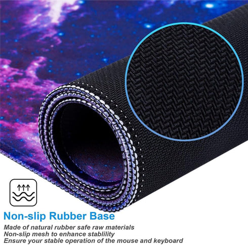 Galaxy Print Large Mouse Pad,Big Gaming Mouse Mat Desk Pad with Stitched Edges,Long Extended Keyboard Mouse Pads for Desk,XL Computer Mousepad wit...
