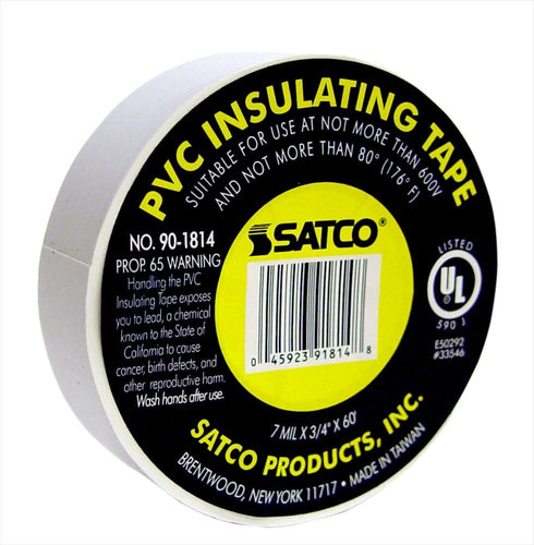 Satco Products 90/1814 Electrical Tape, White, 3/4-Inch by 60-Feet...