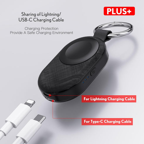 PZOZ Portable Apple Watch Wireless Travel Charger, 1200mAh Power Bank iWatch Fast Charging with Car Keychain, Adapter Compatible with Series Ultra...