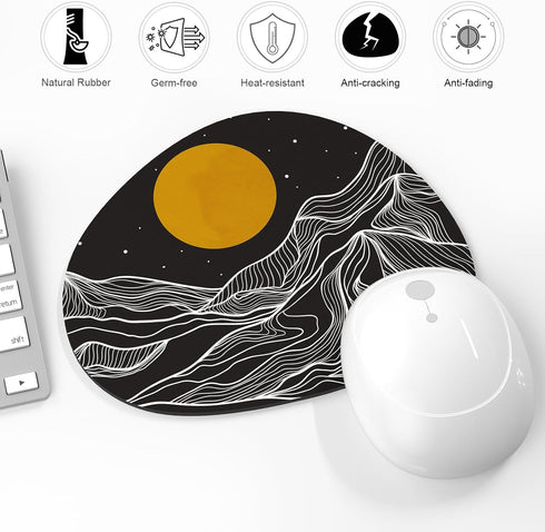 Mouse Pad, Premium-Textured Oval Computer Mousepad, 8.7" x 7.1" Thick 3mm Anti-Slip Waterproof Rubber Mouse Mat, Cute Mouse Pad for Office, Home, ...