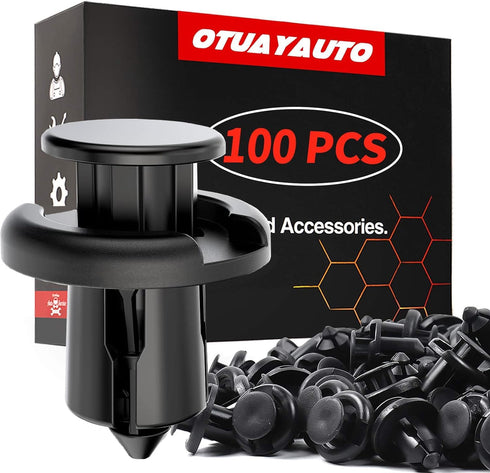 OTUAYAUTO 100PCS Bumper Clips, 10mm Fender Liner Clip Replacement for Honda Accord 1999-2011, Plastic Rivet Retainer Clips Replace OEM: 91503-SZ3-...