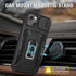 Maxdara for iPhone 15 Case, with Slide Camera Cover & Built-in Rotating Kickstand Ring & Front Glass Screen Protector Phone Case for iPhone 15 6.1...