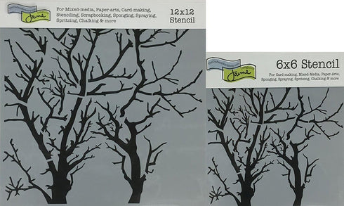 The Crafter's Workshop Set of 2 Stencils - Branches Reversed 12" x 12" Large and 6" x 6" Mini - Includes 1 Each TCW251 and TCW251s - Bundle 2 Item...