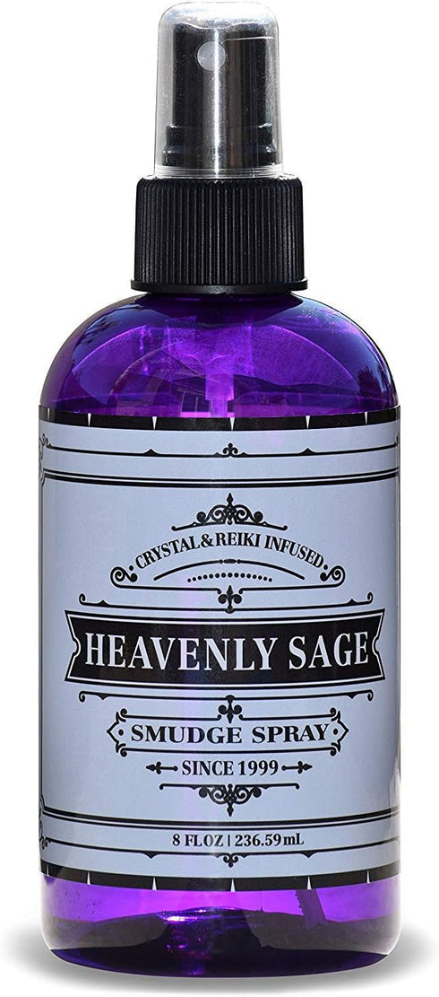 Sage Smudge Spray (8 FL OZ) Premium 100% Natural Sage, Juniper & Lavender Smudge Spray is Crystal & Reiki Infused, Energy Clearing, Purifying, Hea...