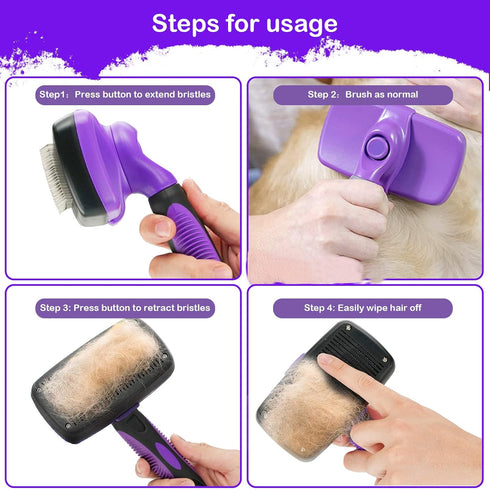 Pet Grooming Brush, The Ultimate Dog Brushes for Shedding Hair, Fur, Comb for Grooming Long Haired & Short Haired Dogs, Cats, Rabbits & More, Shed...