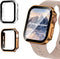 2 Pack Waterproof Case for Apple Watch Series SE 6 5 4 40mm, Straight Edge PC Bumper with Tempered Glass Screen Protector 360 Protective Cover for...