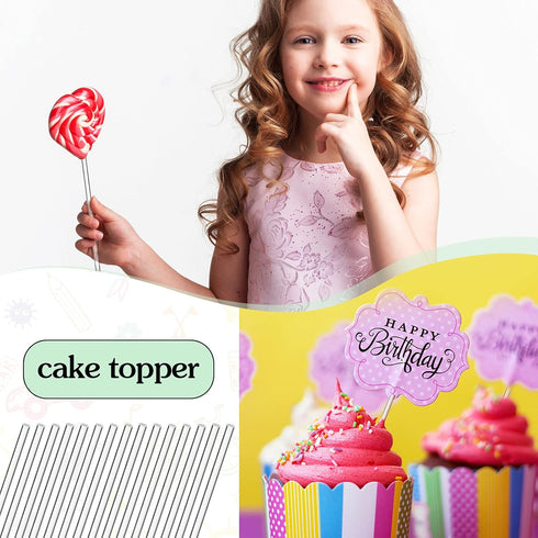Zopeal 200 Pieces Acrylic Lollipop Sticks Cake Pops Candy Treat Sticks for Wedding Halloween Christmas Candy Cake Pops Toppers Chocolate Cookie De...