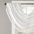Madison Park Elena Waterfall Embellished Rod Pocket Valance , Faux Silk Valances for Window , 38X46" , White...