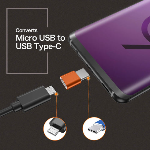 JXMOX USB Type C Adapter (4-Pack), Micro USB Female to USB C Male Convert Connector Fast Charging Compatible with Samsung Galaxy S10 S9 S8 Plus,No...