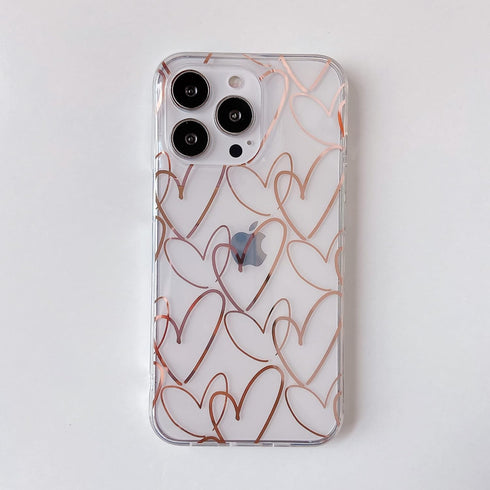 Jmltech Compatible with iPhone 13 Pro Max Case Clear Cute Girly Women Luxury Heart Clear Slim Thin Silicone Bumper Hard Back Protective Phone Case...