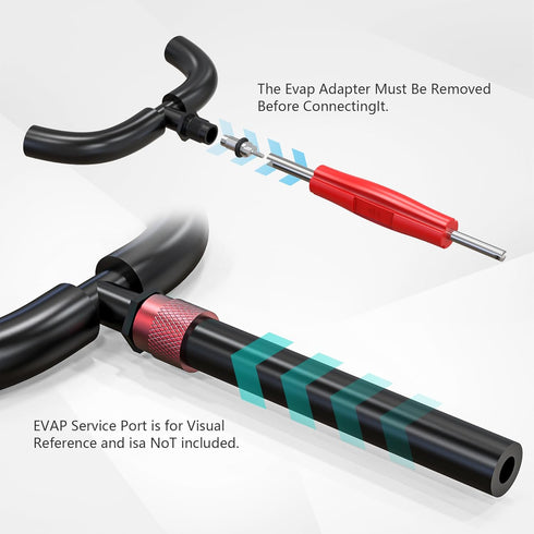 EVAP Service Port Adapter Connector Kit - with Valve Removal Tool - Fits all Automotive Smoke Leak Detection Machine Connection Kits...