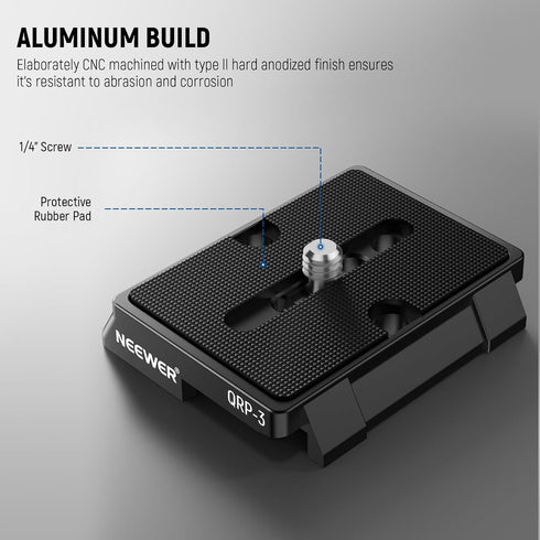 NEEWER 2PCS 200PL Quick Release Plate Aluminum, Compatible with Manfrotto BHQ2 XPRO-3W 8043W 496 804RC2 Q2 Tripod Ball Head Fluid Head, Camera Mou...