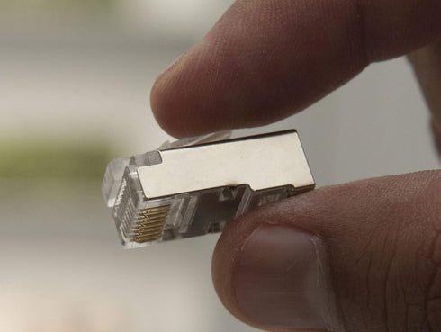 Shielded rj45 cat6 cat 6a connectors Gold Plated Cat6 Pass Through Connectors 23awg Cat6 Shielded Cat6/Cat6a Modular Plugs Ethernet Ends (60 PCS)...