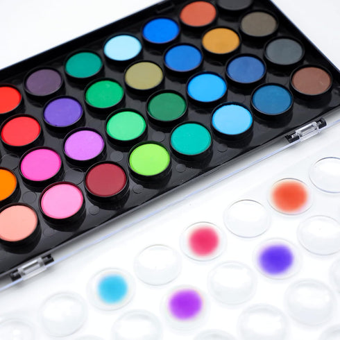 Artecho 36 Colors Watercolor Paint Set with 3 Brushes, Washable, Travel Design, Perfect for Card Making, Illustrations, Painting, Calligraphy...