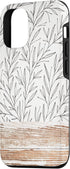 iPhone 12/12 Pro Boho Rustic Botanical Leaf Pattern Vintage Beige Case...