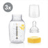 Medela Slow Flow Feeding & Storage Bottles, 3 Pack of 5 Ounce Bottle with Nipple, Lids, Wide Base Collars, and Travel Caps, Made Without BPA...