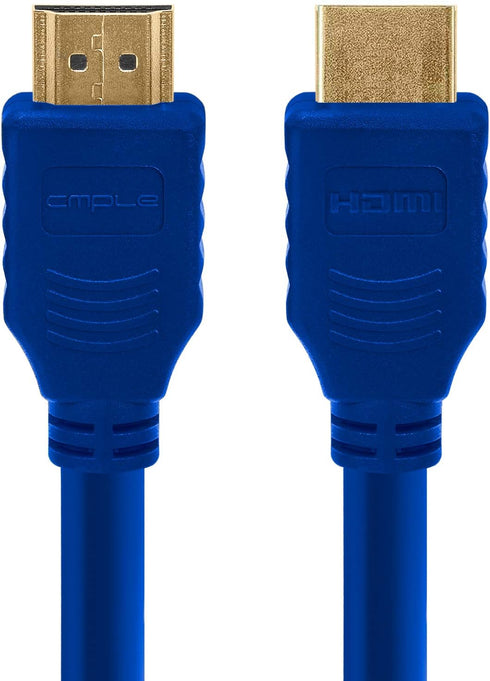 Cmple - HDMI Cable 1.5FT High Speed HDTV Ultra-HD (UHD) 3D, 4K @60Hz, 18Gbps 28AWG HDMI Cord Audio Return 1.5 Feet Blue...