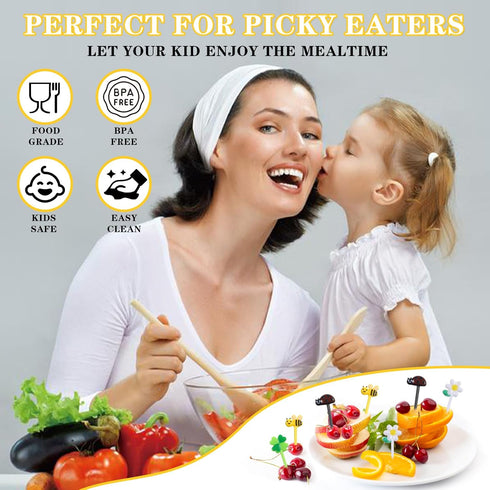Giantree 24PCS Animal Food Picks for Kids, Food Picks for Kids, Forks for Kids, Reusable Toddler Fruit Toothpicks Cute Kids Lunch Accessories for ...