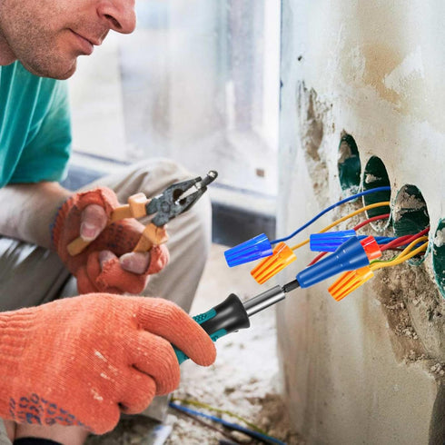 Wire Twister Tool Wire Twister Electrician Tools Wire Connector Driver Wire Bending Tool Strap 1/4 Chuck for Hand Drill and Wire (Blue 1)...