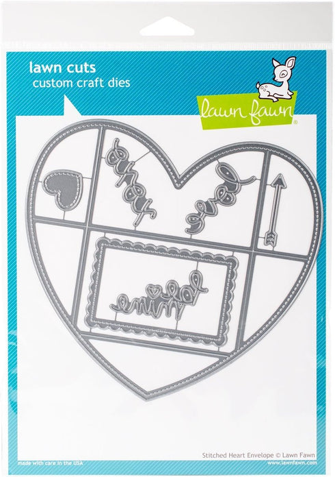 Lawn Fawn Lawn Cuts - Stitched Heart Envelope Die...